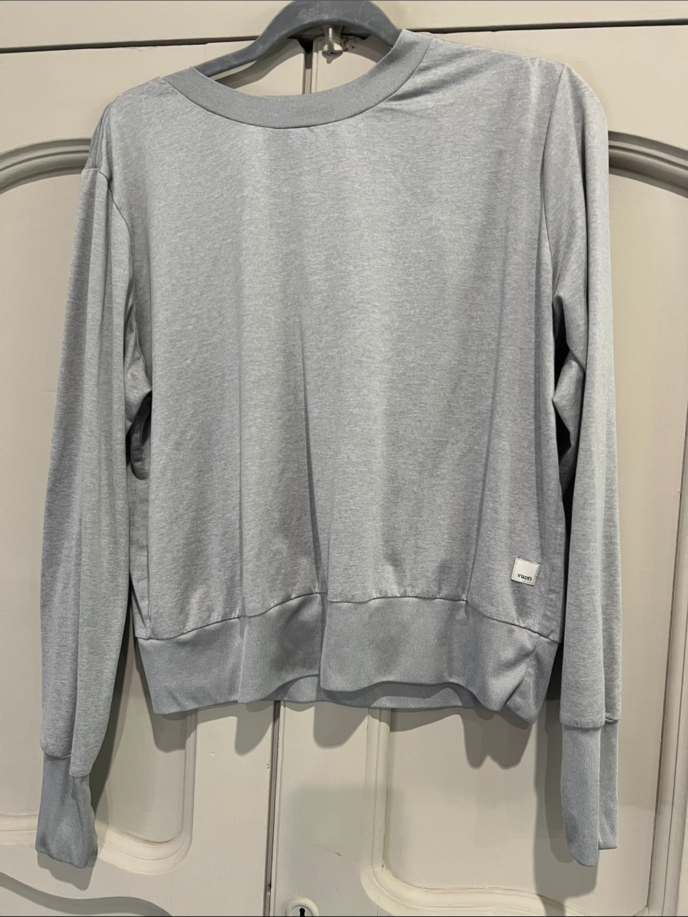 Vuori Light Gray Long-Sleeve Pullover Sweatshirt